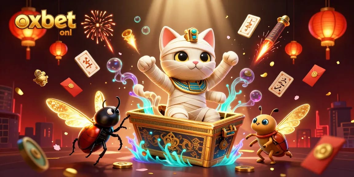 Experience thrilling adventures with oxbet onl as an Egyptian mummy cat bursts from a golden sarcophagus.