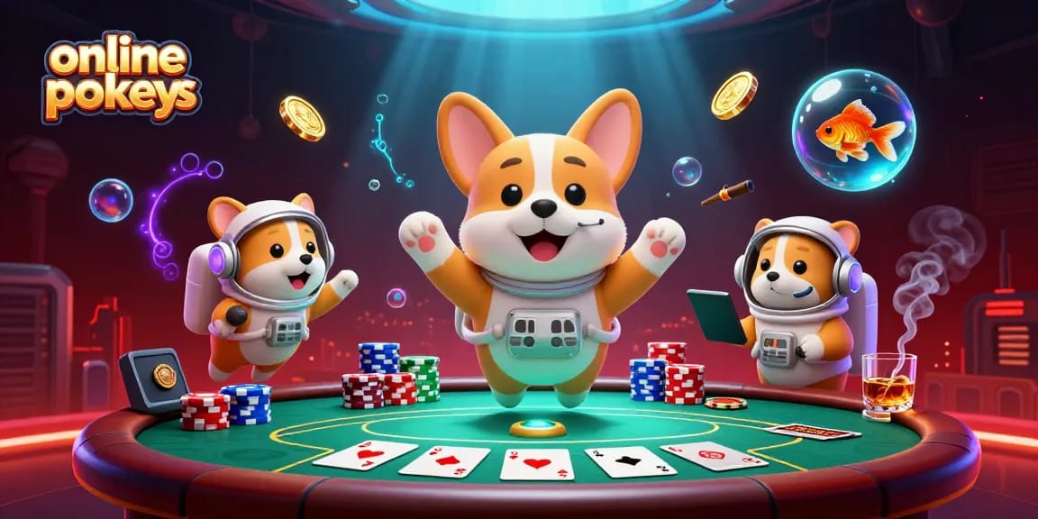 Engage with thrilling online pokies while floating in a space casino with vibrant 3D characters.