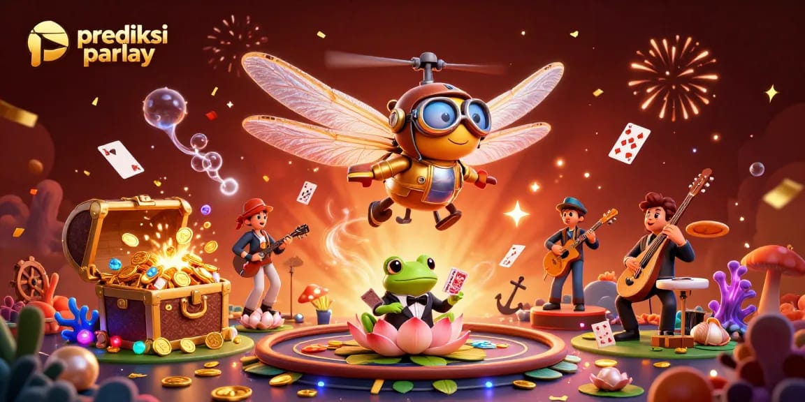 Place bets with prediksi parlay insights and dynamic game elements in a lively casino scene.