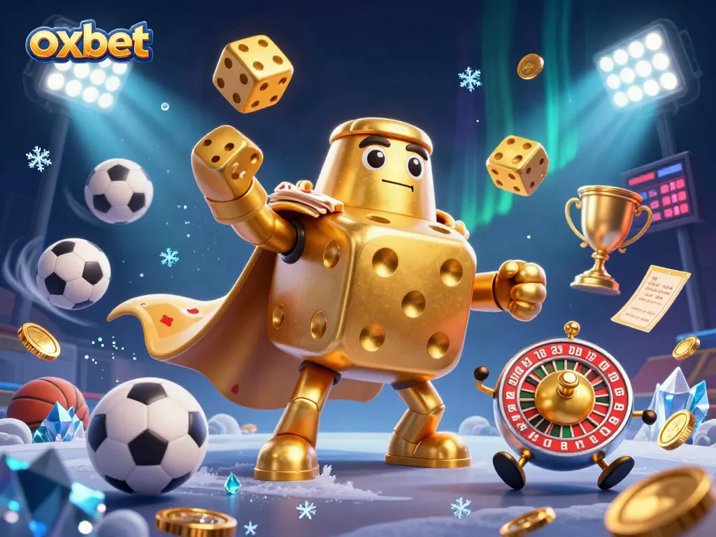 Experience the excitement of oxbet with dynamic casino games featuring golden dice and sports elements.