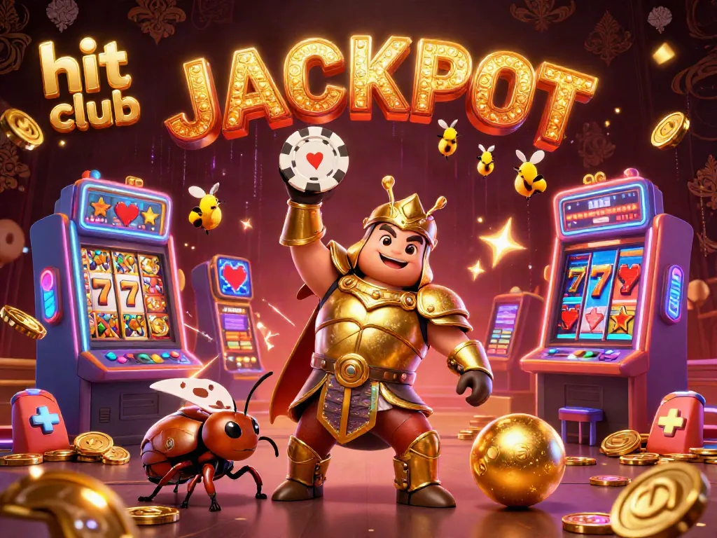 Experience thrilling jackpots as the hit club hercules beetle celebrates a winning moment with dynamic casino elements.