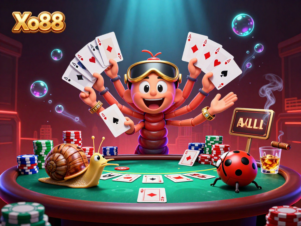 Xo88 enhances your gaming experience with vibrant illustrations featuring lively dealer characters and poker action.