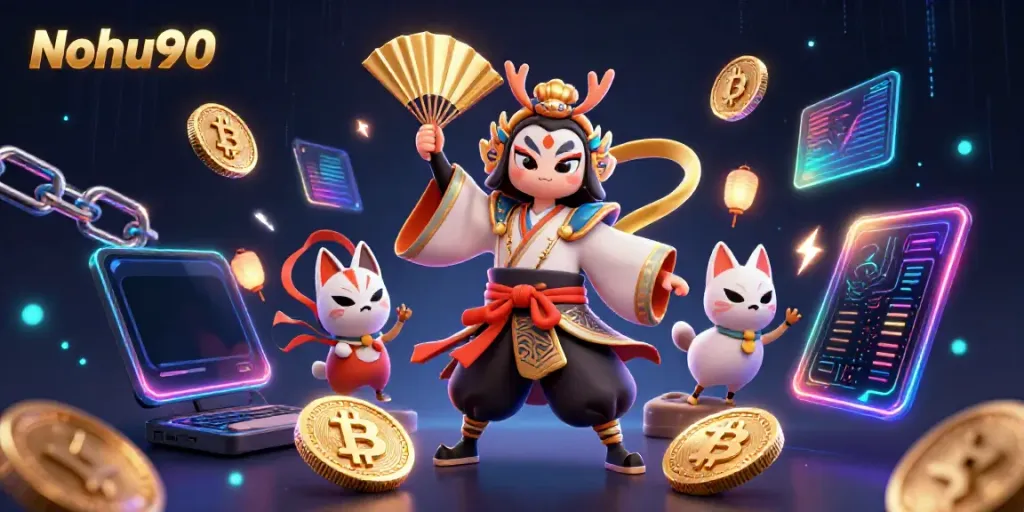 Engage with Nohu90's exhilarating gameplay as vibrant casino warriors face off in a magical realm.