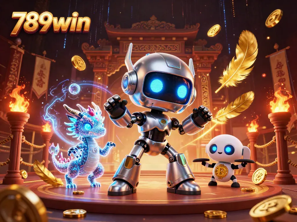 Place bets and win big with 789win in this vibrant 3D casino scene featuring engaging characters.