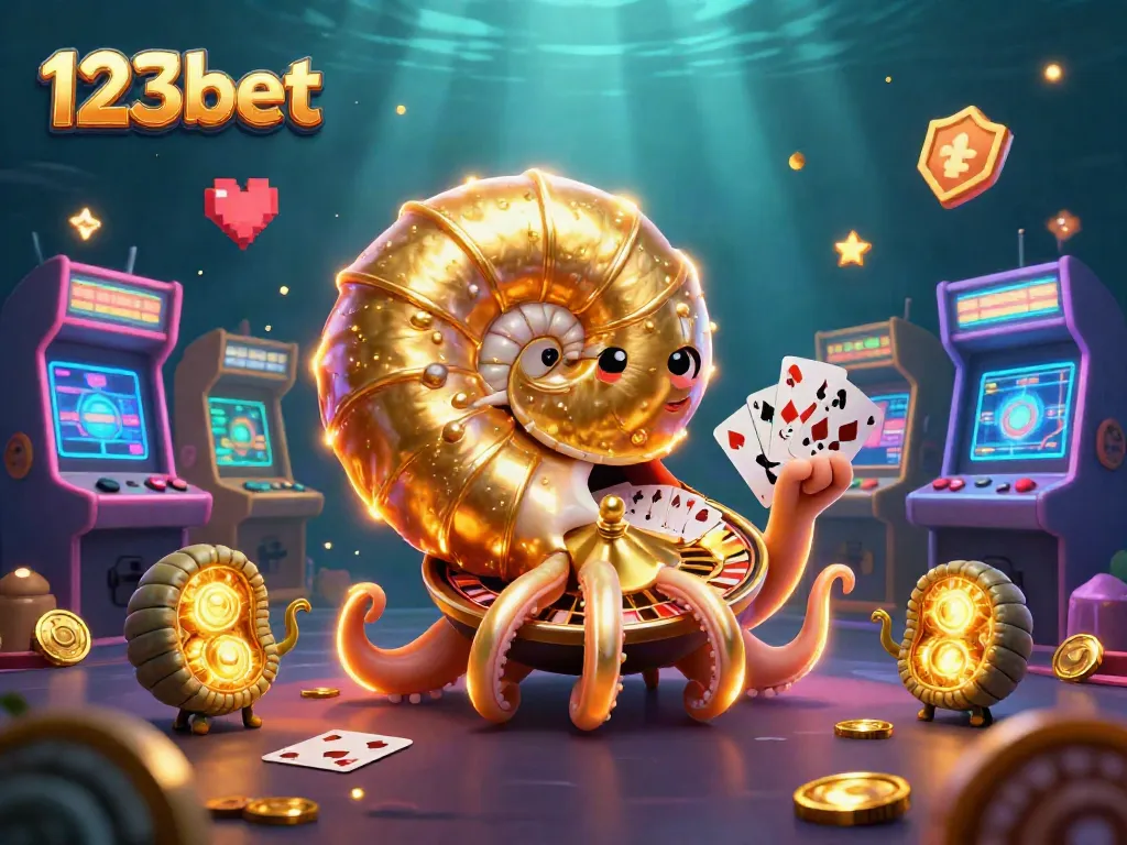 Experience the excitement of 123bet with a vibrant, interactive casino-themed scene.