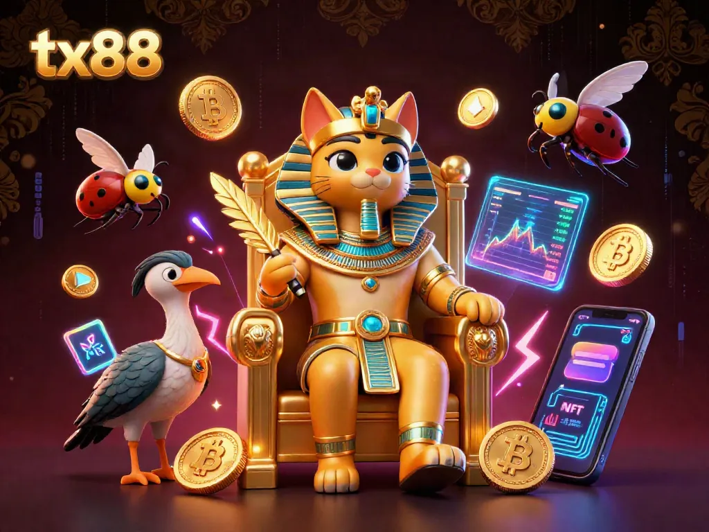 Engage with tx88's thrilling 3D casino scene full of excitement and vibrant elements.