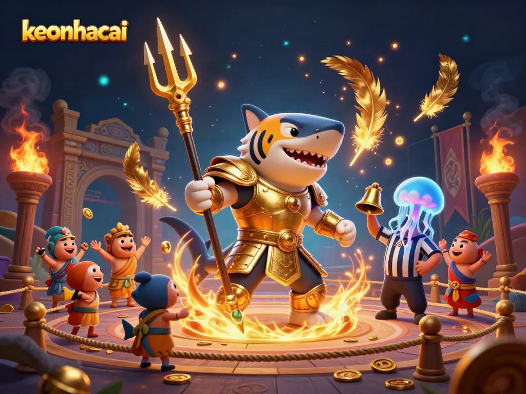 Wager on exciting games at keonhacai with a spirited underwater colosseum scene featuring dynamic characters.