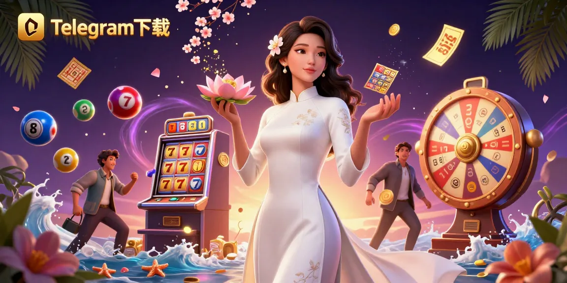 通过这幅充满色彩的游戏元素的赌场主题插图，沉浸在Telegram下载的生动世界中。