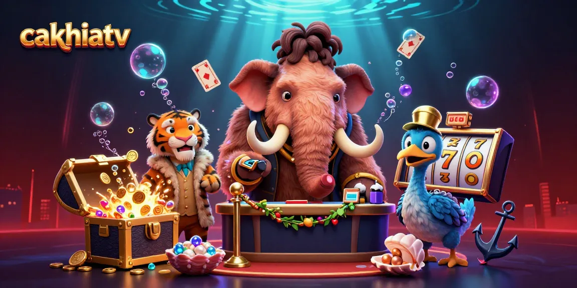 Cakhiatv offers thrilling experiences with a woolly mammoth bouncer and colorful gambling elements.